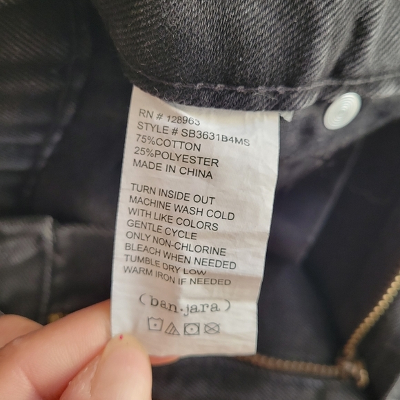 NEW Banjara Shorts Size 22 Charcoal Cut Off Embroidered Denim Boho Floral Checky - Picture 8 of 9